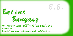 balint banyasz business card